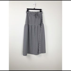 Capulet Brooke checkered tiered midi skirt black
